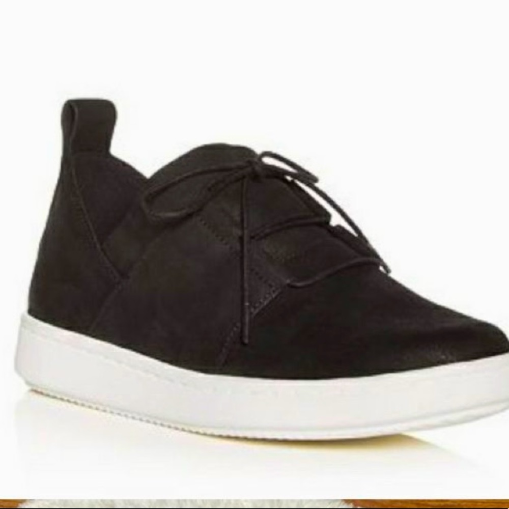 Eileen Fisher Kipling Black Leather Sneakers Sz 7
